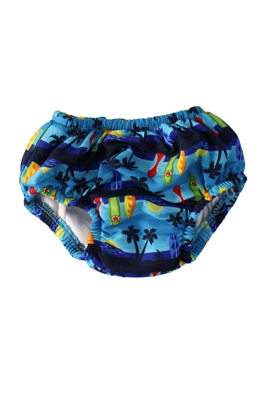 A Blue Swim Diapers from i play in size 6-12M for boy. (Front View)