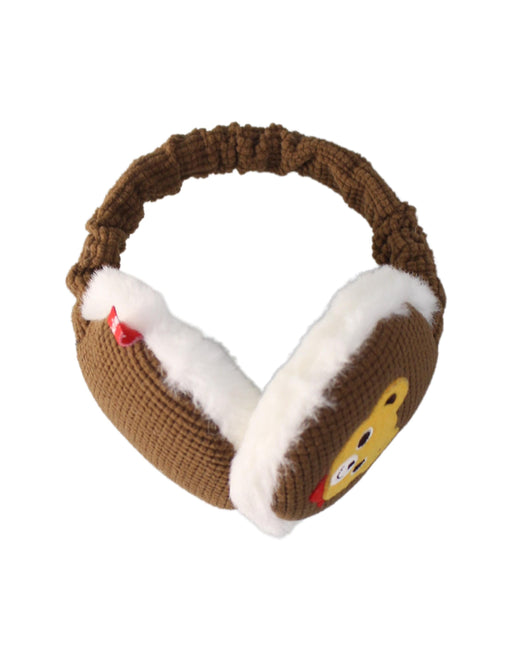 A Brown Ear Muffs from Miki House in size O/S for boy. (Front View)
