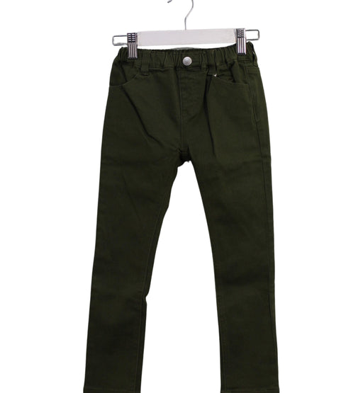 A Green Casual Pants from Miki House in size 4T for boy. (Front View)