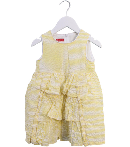 A Yellow Sleeveless Dresses from Pan Con Chocolate in size 3T for girl. (Front View)