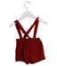 A Red Overall Shorts from Jacadi in size 6-12M for girl. (Back View)