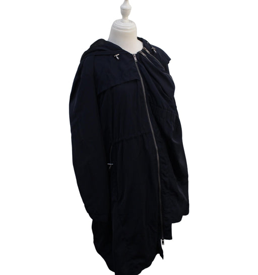A Navy Rain Jackets from Seraphine in size L for maternity. (Front View)