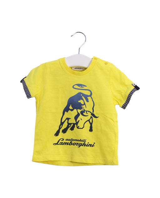 A Yellow Short Sleeve T Shirts from Automobili Lamborghini in size 6-12M for boy. (Front View)