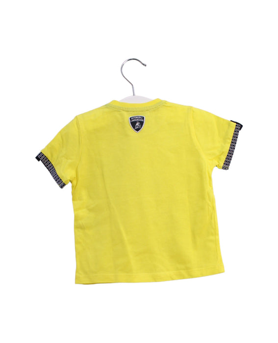 A Yellow Short Sleeve T Shirts from Automobili Lamborghini in size 6-12M for boy. (Back View)