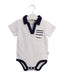 A White Short Sleeve Bodysuits from TinyBitz in size 12-18M for boy. (Front View)