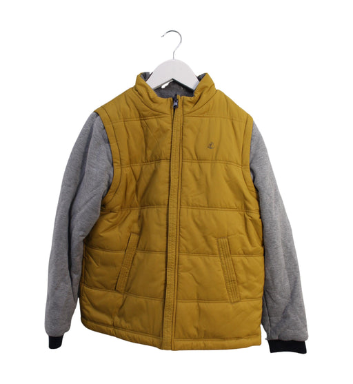 A Yellow Lightweight Jackets from Petit Bateau in size 12Y for boy. (Front View)