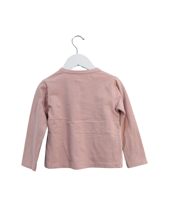 A Pink Long Sleeve Tops from Knot in size 3T for girl. (Back View)