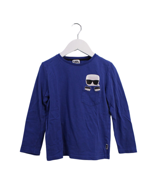 A Blue Long Sleeve Tops from Karl Lagerfeld in size 6T for boy. (Front View)
