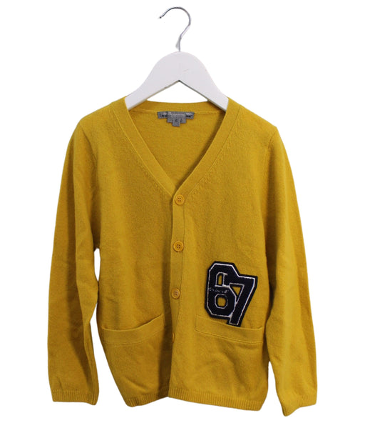 A Yellow Cardigans from Bonpoint in size 6T for boy. (Front View)