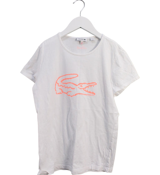 A White Short Sleeve T Shirts from Lacoste in size 14Y for girl. (Front View)