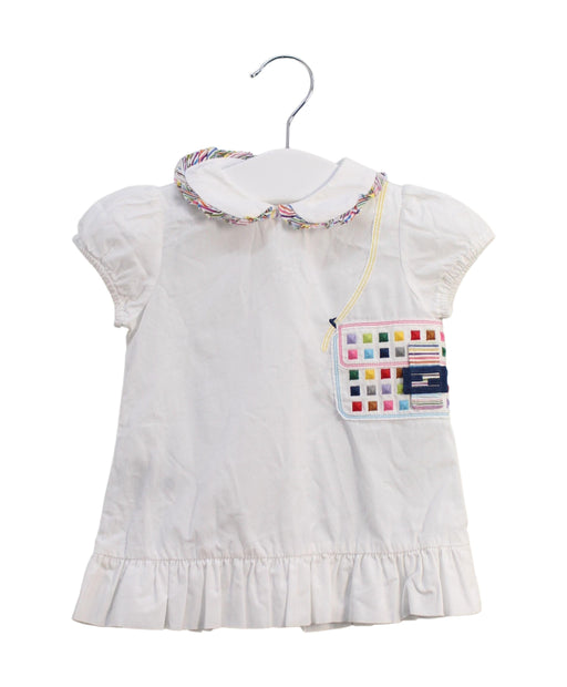 A White Short Sleeve Tops from Fendi in size 3-6M for girl. (Front View)