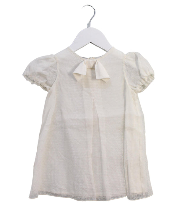 A Ivory Short Sleeve Dresses from Fendi in size 6-12M for girl. (Front View)