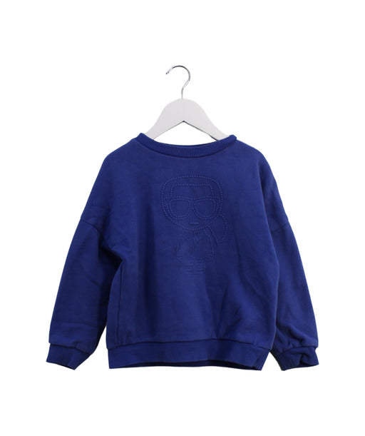 A Blue Crewneck Sweatshirts from Karl Lagerfeld in size 5T for boy. (Front View)