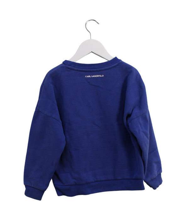 A Blue Crewneck Sweatshirts from Karl Lagerfeld in size 5T for boy. (Back View)