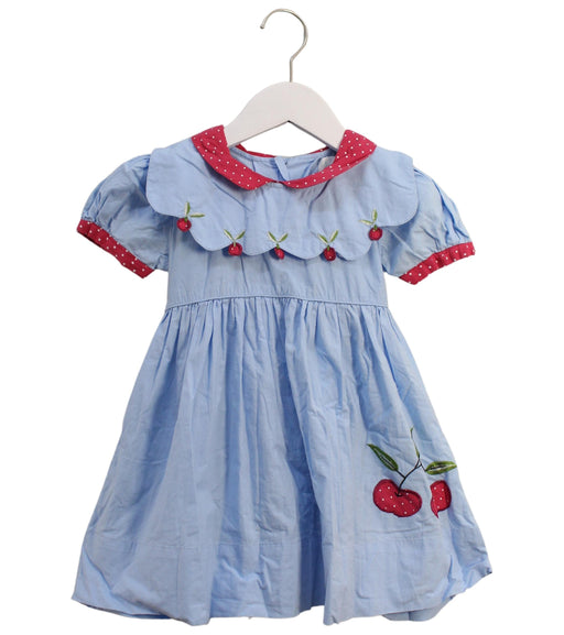 A Blue Short Sleeve Dresses from Powell Craft in size 12-18M for girl. (Front View)