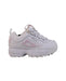 A White Sneakers from Fila in size 3T for girl. (Back View)