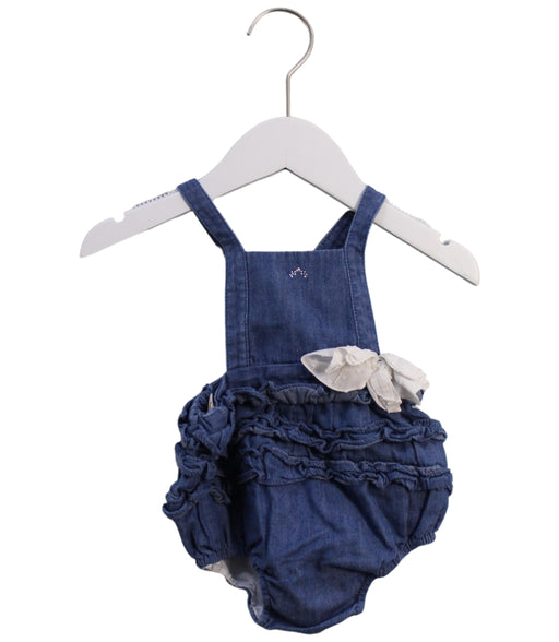 A Blue Sleeveless Bodysuits from Nanos in size 6-12M for girl. (Front View)