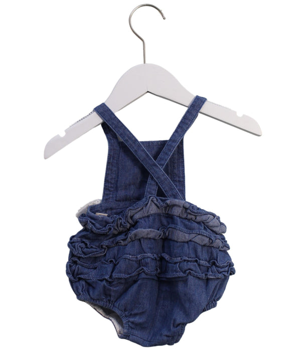 A Blue Sleeveless Bodysuits from Nanos in size 6-12M for girl. (Back View)