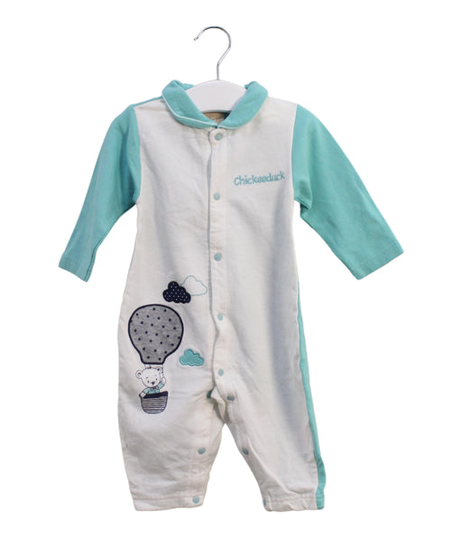A White Long Sleeve Jumpsuits from Chickeeduck in size 6-12M for boy. (Front View)