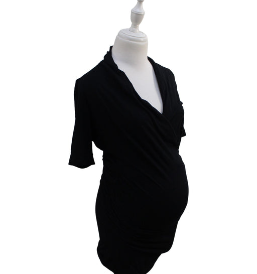 A Black Short Sleeve Tops from Seraphine in size XS for maternity. (Front View)