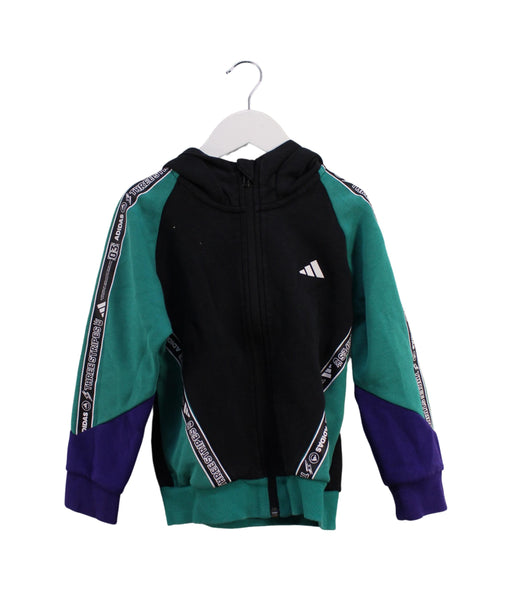 A Black Lightweight Jackets from Adidas in size 5T for boy. (Front View)
