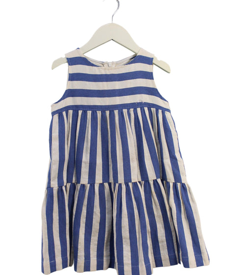 A Blue Sleeveless Dresses from Nanos in size 5T for girl. (Front View)
