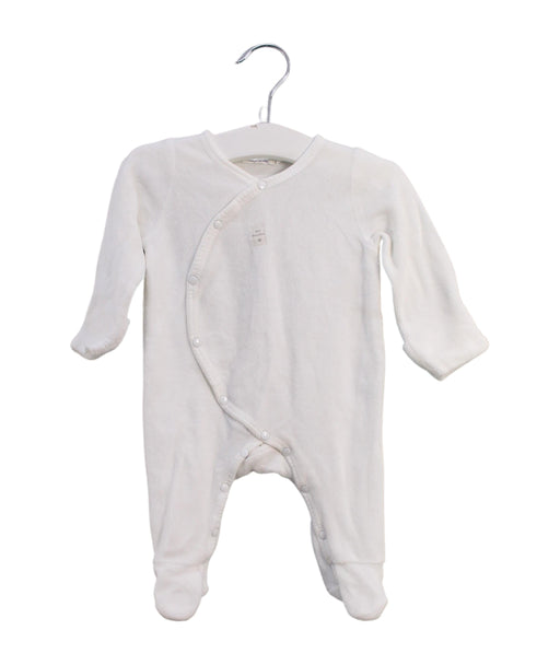 A White Onesies from Bout'Chou in size 0-3M for boy. (Front View)