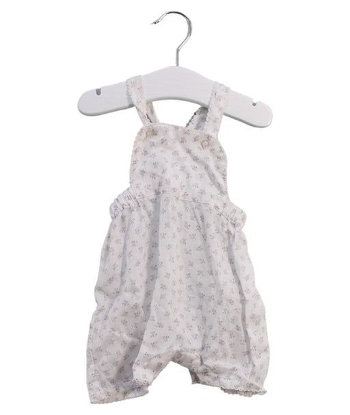A White Sleeveless Rompers from Bout'Chou in size 0-3M for girl. (Front View)