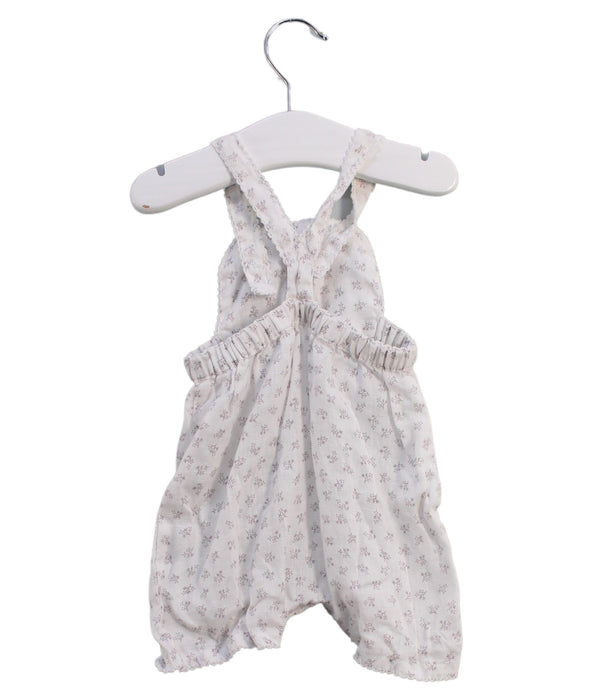 A White Sleeveless Rompers from Bout'Chou in size 0-3M for girl. (Back View)