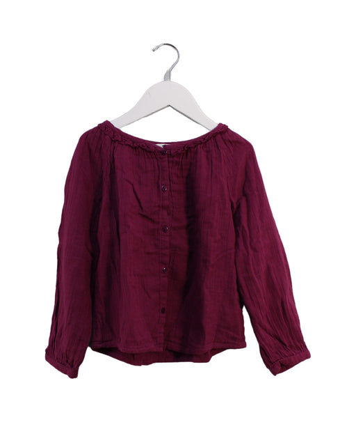 A Purple Long Sleeve Tops from Cyrillus in size 6T for girl. (Front View)