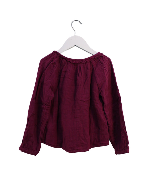 A Purple Long Sleeve Tops from Cyrillus in size 6T for girl. (Back View)