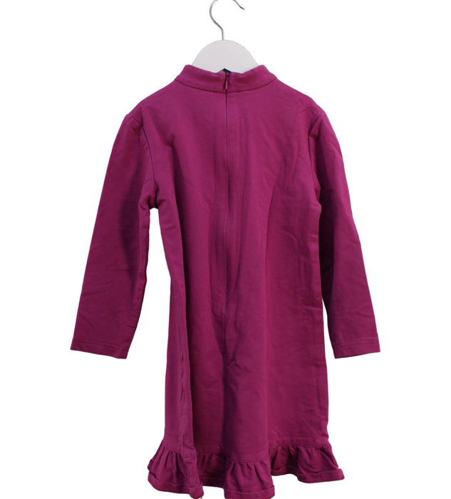 A Purple Long Sleeve Dresses from Chouchou Chic in size 5T for girl. (Back View)
