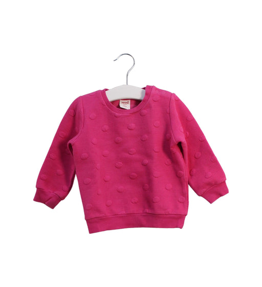 A Pink Crewneck Sweatshirts from Seed in size 6-12M for girl. (Front View)