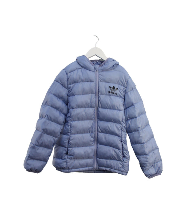 A Blue Puffer/Quilted Jackets from Adidas in size 9Y for girl. (Front View)