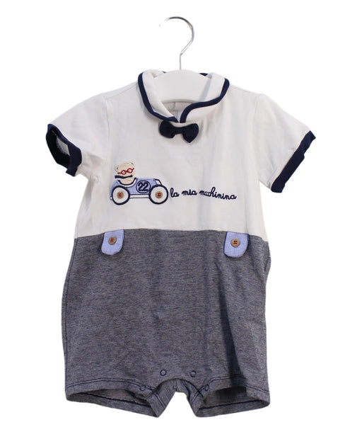 A White Short Sleeve Rompers from Chicco in size 6-12M for boy. (Front View)