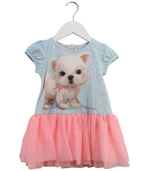 A Blue Short Sleeve Dresses from Momonittu in size 2T for girl. (Front View)