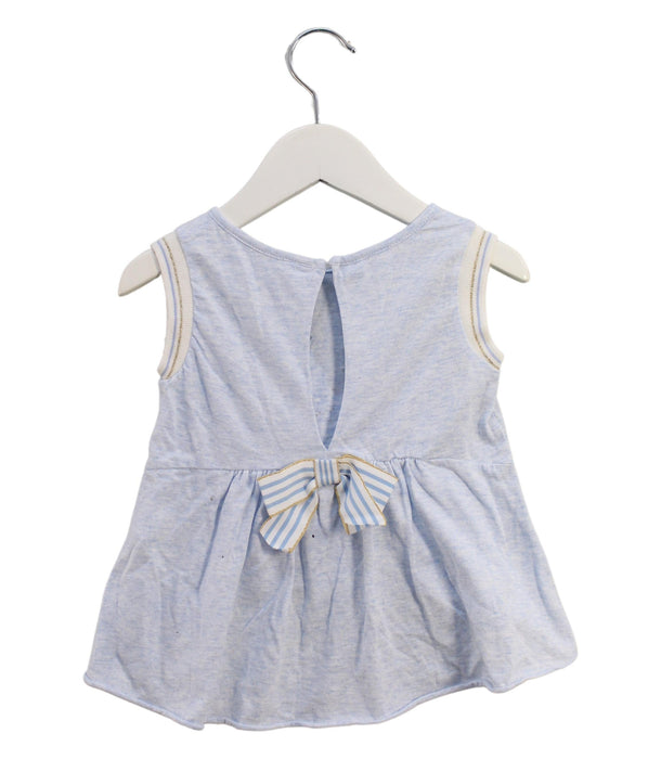 A Blue Sleeveless Tops from Lapin House in size 2T for girl. (Back View)