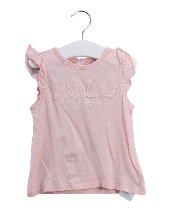 A Pink Sleeveless Tops from Ralph Lauren in size 6-12M for girl. (Front View)