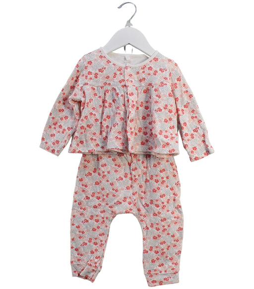 A Pink Pyjama Sets from Petit Bateau in size 12-18M for girl. (Front View)
