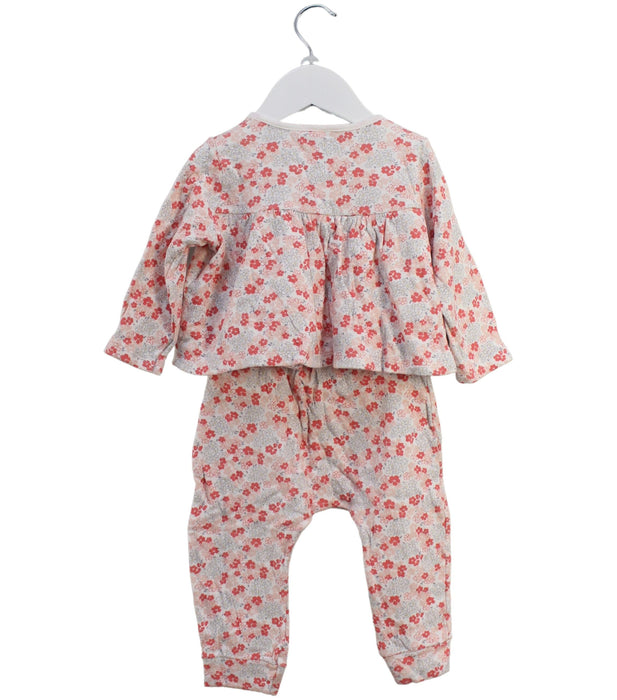 A Pink Pyjama Sets from Petit Bateau in size 12-18M for girl. (Back View)
