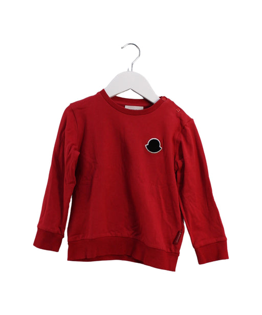 A Red Crewneck Sweatshirts from Moncler in size 3T for boy. (Front View)