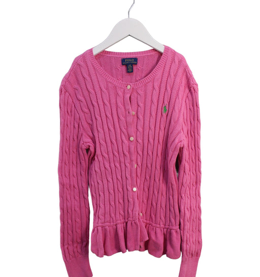 A Pink Cardigans from Polo Ralph Lauren in size 12Y for girl. (Front View)