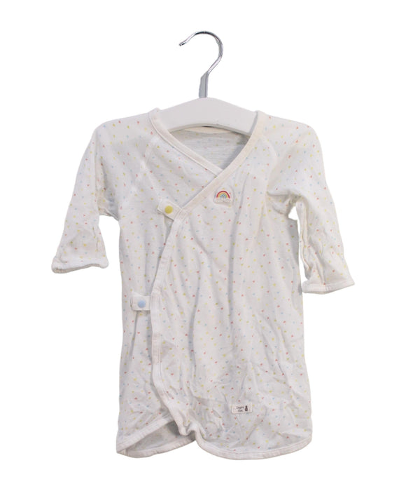 A White Long Sleeve Tops from Organic Mom in size 0-3M for girl. (Front View)