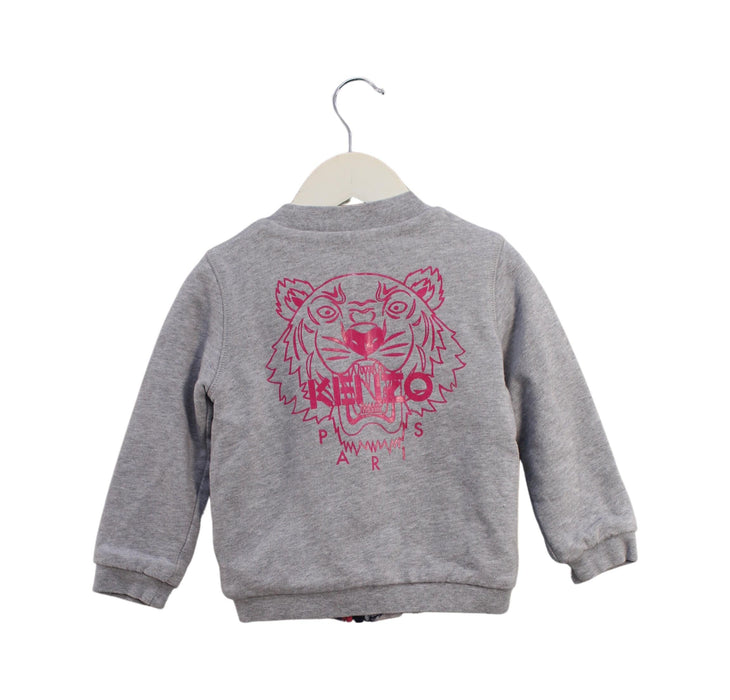A Grey Zippered Sweatshirts from Kenzo in size 3T for girl. (Back View)