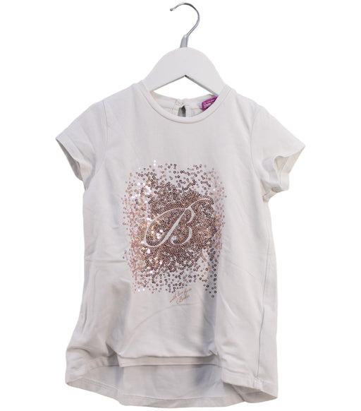 A White Short Sleeve T Shirts from Baker by Ted Baker in size 5T for girl. (Front View)