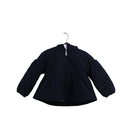 A Navy Puffer/Quilted Jackets from Il Gufo in size 12-18M for girl. (Front View)