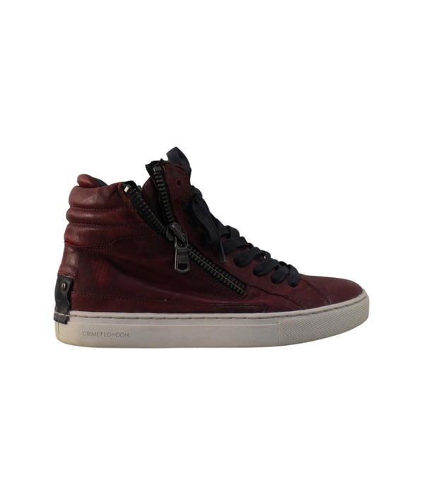 A Burgundy Sneakers from Crime London in size 12Y for boy. (Back View)