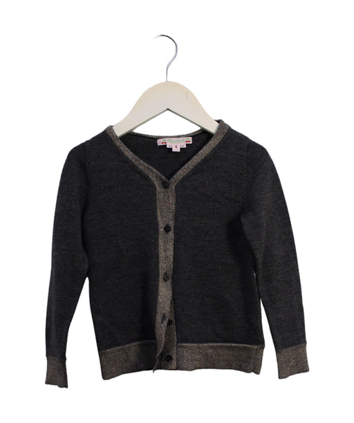 A Grey Cardigans from Bonpoint in size 4T for girl. (Front View)