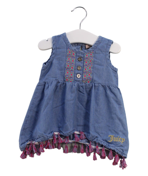 A Blue Sleeveless Dresses from Juicy Couture in size 6-12M for girl. (Front View)