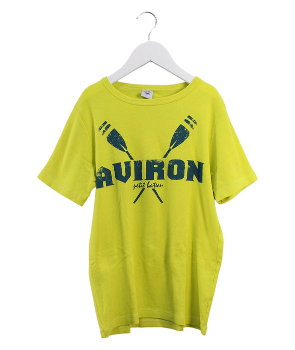 A Yellow Short Sleeve T Shirts from Petit Bateau in size 12Y for boy. (Front View)